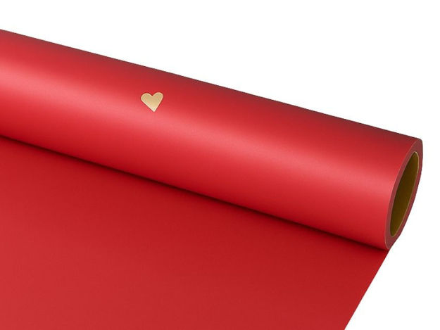 Slika Charm folija rola 58cm x 15mt; crvena/zlatna srca