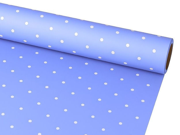 Slika Charm folija rola 58cm x 15mt; plava/bijele točke