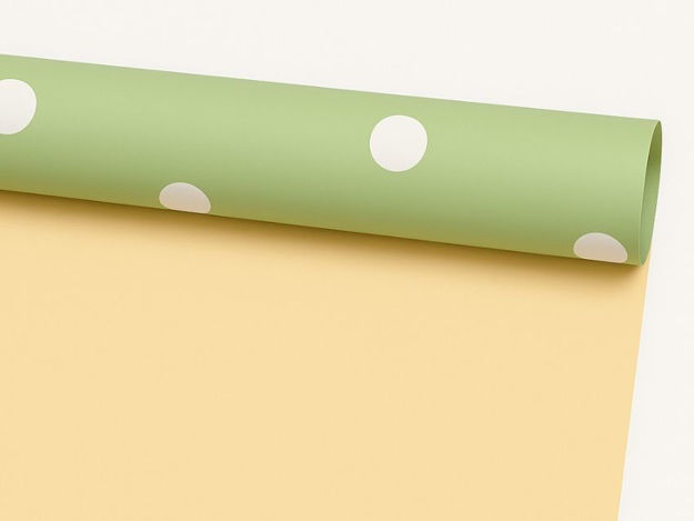 Slika Charm folija rola 58cm x 15mt; sv.Zelena/bijele točke