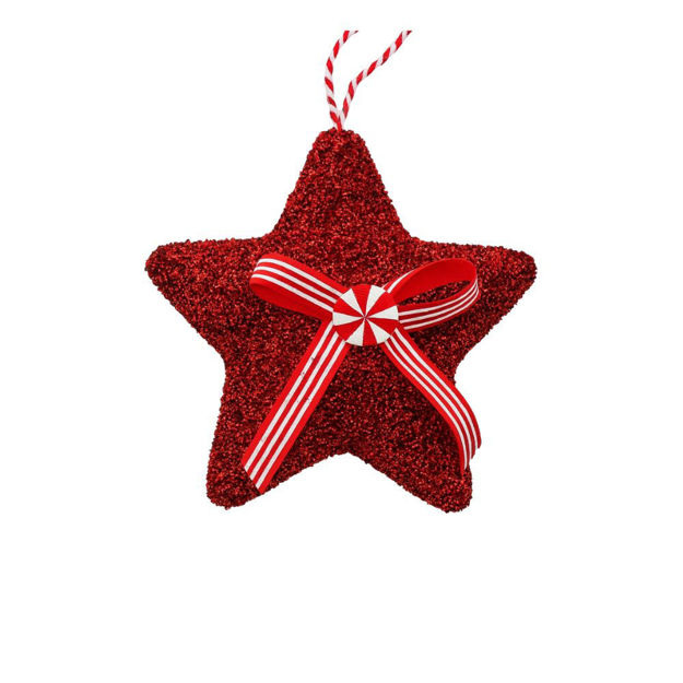Slika Dekoracija za bor zvijezda 15cm; crvena