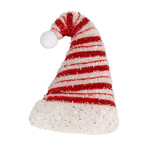 Slika Dekoracija za bor kapa 15x11x4cm; crvena/bijela