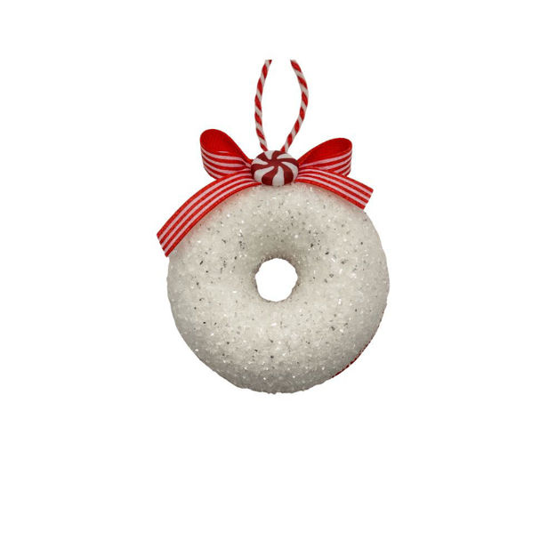 Slika Dekoracija za bor cake 10x4cm; bijela/crvena