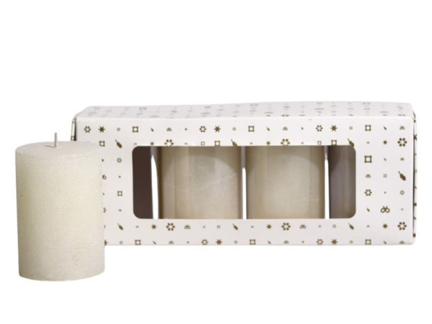 Slika Svijeća metalik 5xh7.5cm, 4kom - bež