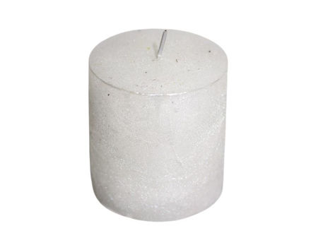 Slika Svijeća metalik 6,8XH7,2 cm - bijela