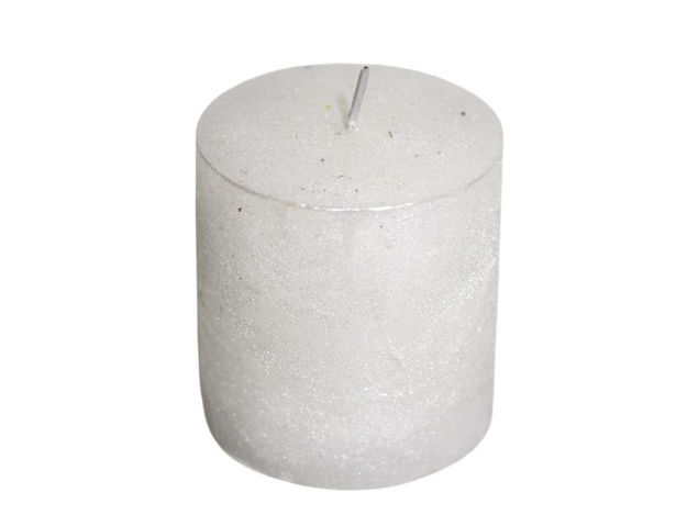 Slika Svijeća metalik 6,8XH7,2 cm - bijela