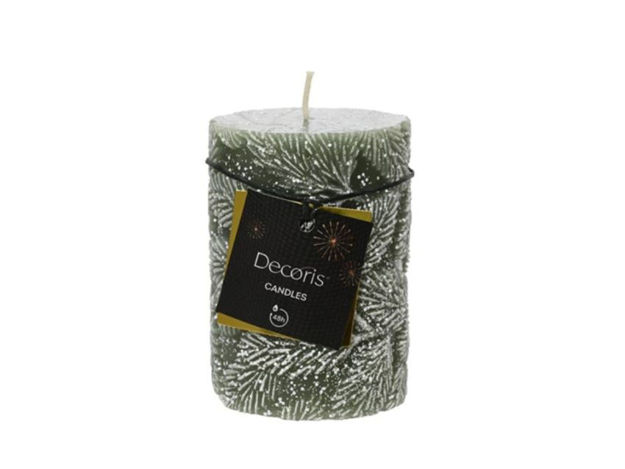 Slika Svijeća reljef d7x10cm t. zelena