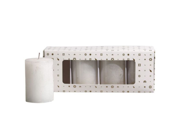 Slika Svijeća metalik 5xh7,5cm;s/4kom - bijela