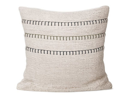 Slika Dekorativna jastučnica juta 50x50cm; krem s ukrasnim prošivom