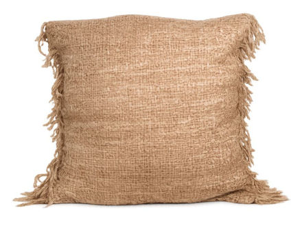 Slika Dekorativna jastučnica juta 50x50cm; natur s ukrasnim resama