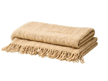 Slika Pokrivač juta 130x170cn; natur s ukrasnim resama