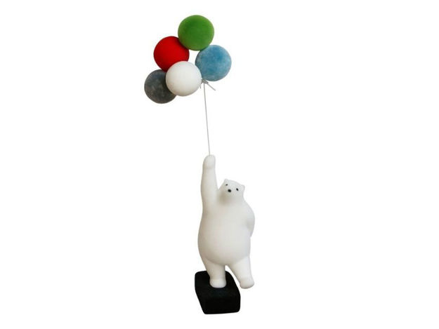 Slika Dekoracija medo s balonima 21cm.