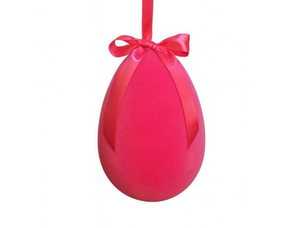 Slika Jaje dekorativno sa satenskom mašnom 20cm; pliš; roza