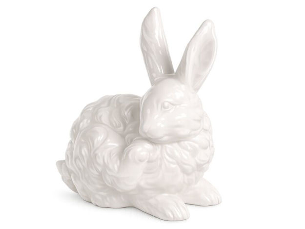 Slika Zec keramički 23.5x17.5x30.5cm; vuneno bijela