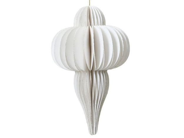 Slika Ukras papirni finial 9xh15 cm bijela