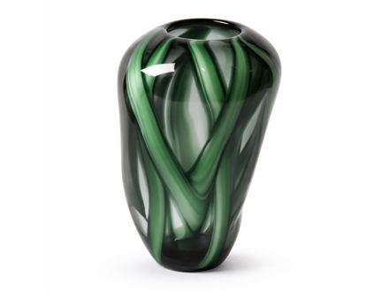 Slika Dekorativna vaza staklo 19x19 h26cm; skulptura; mix zelena