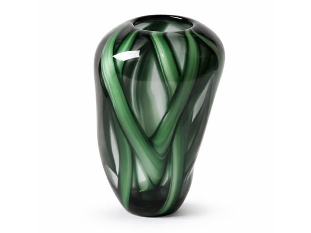 Slika Dekorativna vaza staklo 19x19 h26cm; skulptura; mix zelena