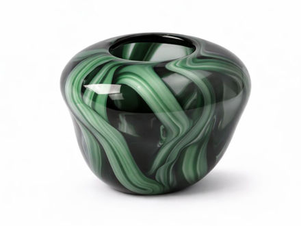 Slika Dekorativna vaza staklo 22.5x22.5 h18cm; skulptura; mix zelena