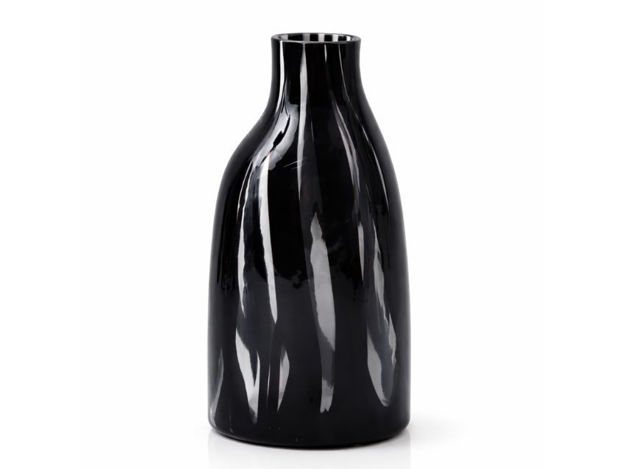 Slika Dekorativna vaza staklo 17.5x12 h31.5cm; crna/transparent