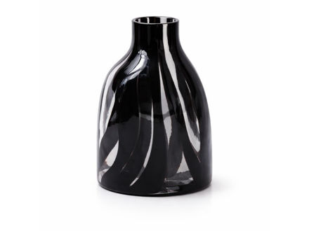 Slika Dekorativna vaza staklo 17.5x12 h25cm; crna/transparent