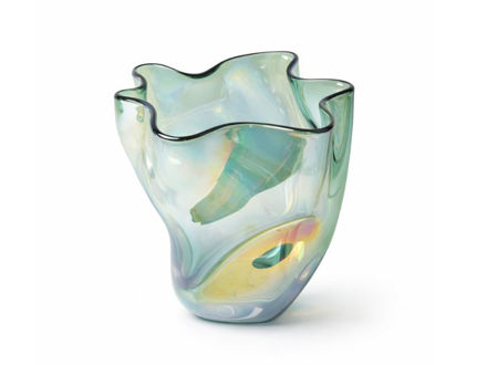 Slika Dekorativna vaza staklo 23x23 h19.5cm; zelena