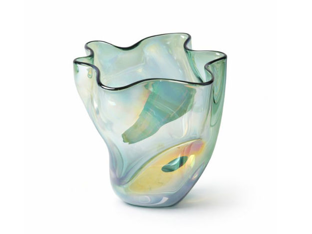 Slika Dekorativna vaza staklo 23x23 h19.5cm; zelena