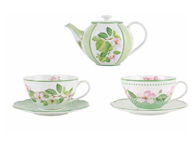 Slika Čajnik s šalicama porculan u poklon kutiji s/3