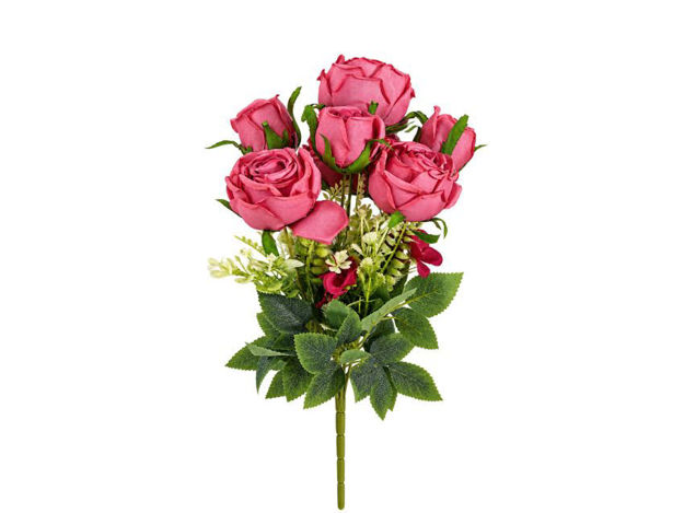 Slika Buket ruža/zelenilo 36 cm; roza
