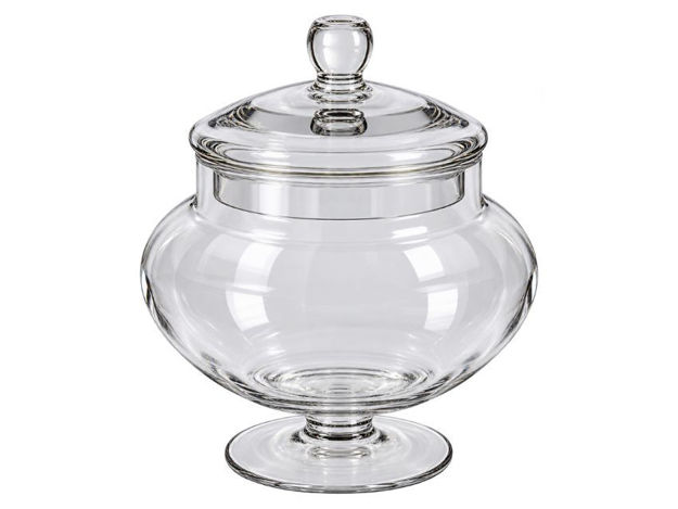 Slika Posuda staklo s poklopcem d14 h23cm; transparent