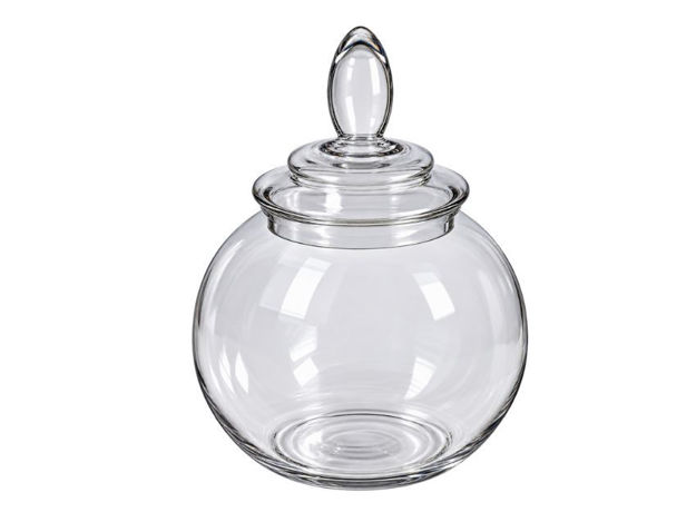 Slika Posuda staklo s poklopcem d28.5 h40cm; transparent