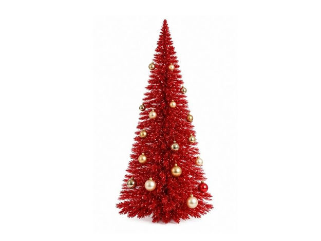 Slika Bor s berry dekoracijom 60x24cm; crvena