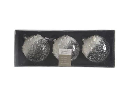 Slika Staklene kuglice s dekoracijom d8cm; s/3kom; transparent