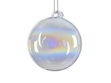 Slika Staklena kuglica d12cm; transparent/iris
