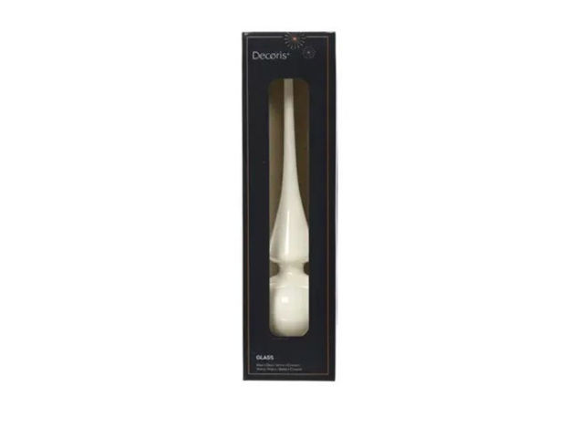 Slika Stakleni vrh za bor d6cm x h26cm; bijela