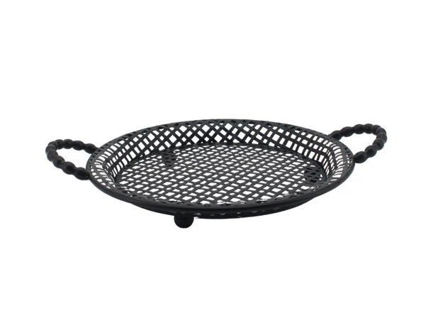 Slika Dekorativni pladanj metalni 49.x38.5cm; crna