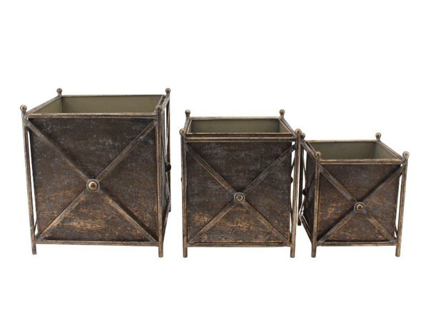 Slika Posuda metalna 21.5x21.5x24.5cm; zlatna