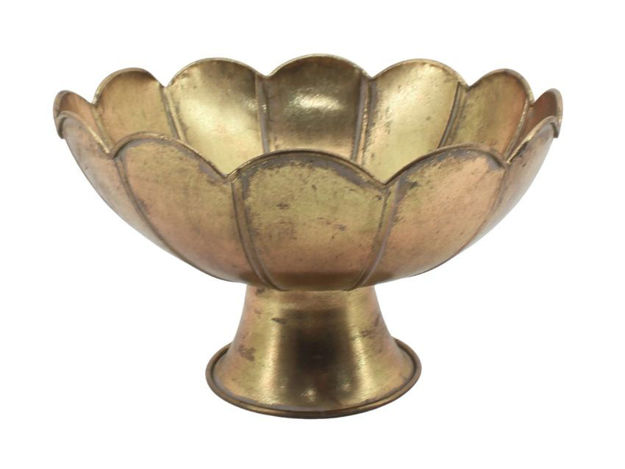 Slika Stalak metalni na nogu 34x17cm;zlatna/tirkizna